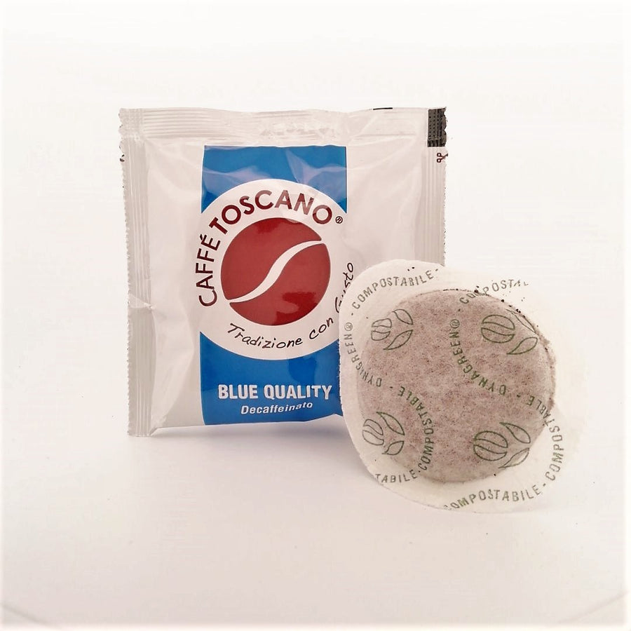Caffè Toscano BLUE Quality Decaffeinated Coffee 50 Pods - Caffe Toscano